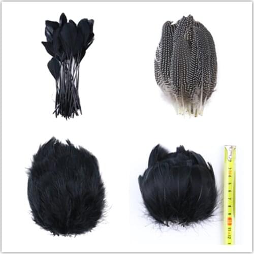 24pcs Black Goose Feather Ostrich Turkey chicken plumes for Clothing jewelry hat decoration Accessories feathers crafts