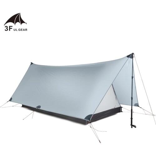 3F UL GEAR Shanjing 2 Person Outdoor Ultralight Camping Tent 3 Season Professional 20D Silnylon Rodless Multifunction Tent