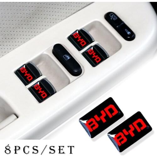 8pcs Steering wheel 3D Epoxy Car Styling fit for BYD F3 F0 S6 F3R F0 F 3 Car Sticker Emblem