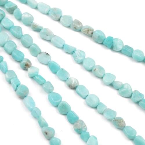 4-8mm Irregular Natural Amazonite Beads Blue Green Loose Spacer Beads For DIY Jewelry Making Bracelet Necklace Charm 15" Strands