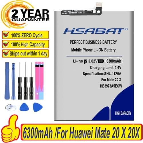 Top Brand HB3973A5ECW 6300mAh Battery for Huawei Mate 20 X 20X Mate20X EVR-AL00 / Honor 8X Max / Honor Note 10 RVL-AL09 RVL-AL10