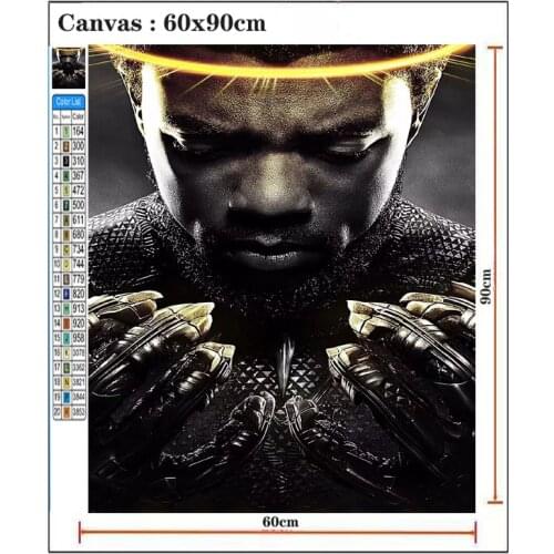 Disney Diamond Painting Black Panther Characters 5D DIY Art Cartoon Portrait Mosaic Hobby Full Square Round Drill Home Decor