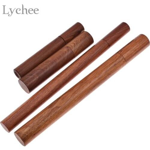 Lychee Life 1pcs Vintage Rosewood Stick Incense Tube Incense Holder Storage Barrel Home Decoration