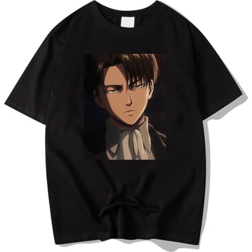 Levi Attack On Titan Printing T-Shirts Men Retro Creativity Simplicity T-Shirt Mens Streetwear Fitted Breathable Clothes