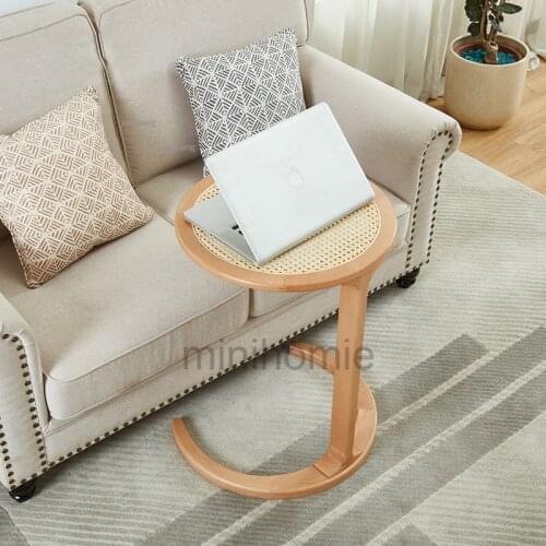 Living Room Hallway Porch Tea Table Solid Wood Balcony Dormitory Coffee Tables for Home furniture Bedroom Villa Rattan Endtable