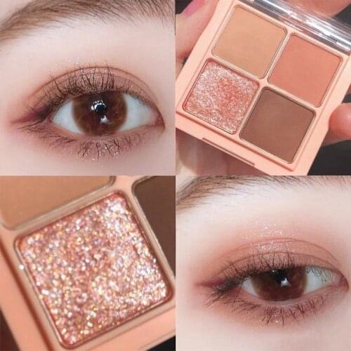 Zq Perfect Daily Diary Cheap Four-Color Eye Shadow Ins Shimmering Powder Shimmer Matte Diary