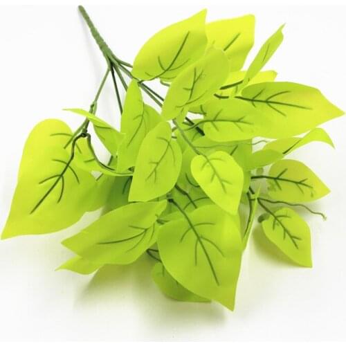7 branches Artificial Plastic fake plant Fruit Green Leaf plant for home garden decoration