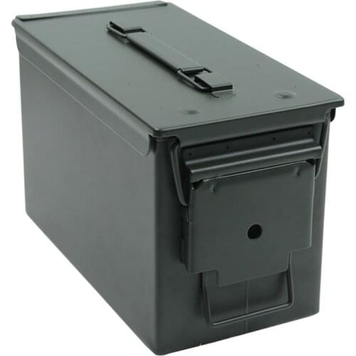 50 Cal Ammo Can Steel Ammo Box Military & Army Solid Tactical Waterproof Holder Box for Long-Term Bullet Valuables Storage