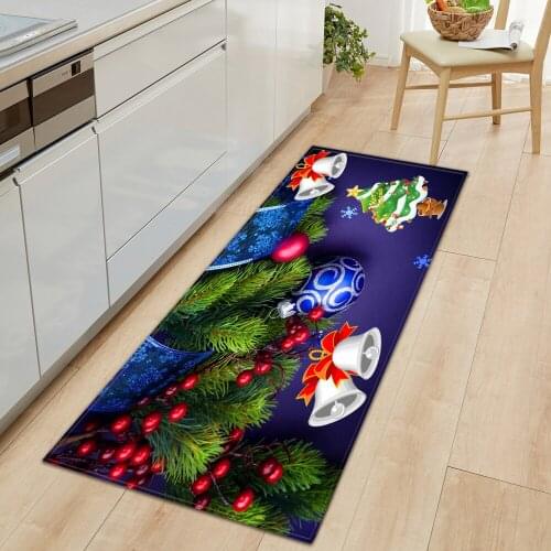 Kitchen Mat Christmas Entrance Doormat Bedroom Living Room Carpet Home Anti-slip Hallway Mat Water Bathroom Absorption Rug Floor