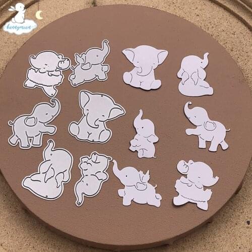 Bunnymoon Six Elephants Metal Cutting Dies Stencils for DIY Scrapbooking/photo Album stamps Decorative Embossing DIY Paper