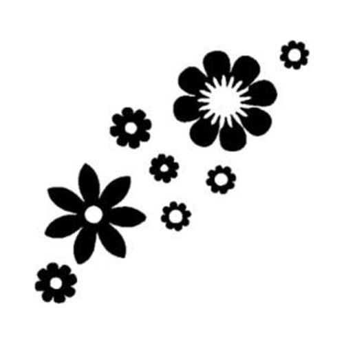 Cute Flower Car Sticker Decal Removable Waterproof Black Silver Vinyl Stickers AL517