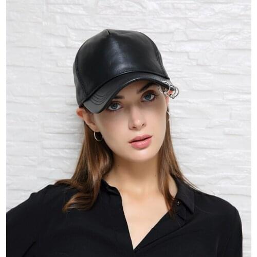 Motorcycle Leather Baseball Cap Woman Autumn/Winter British Fashion Crocodile Style Cap Man Halley