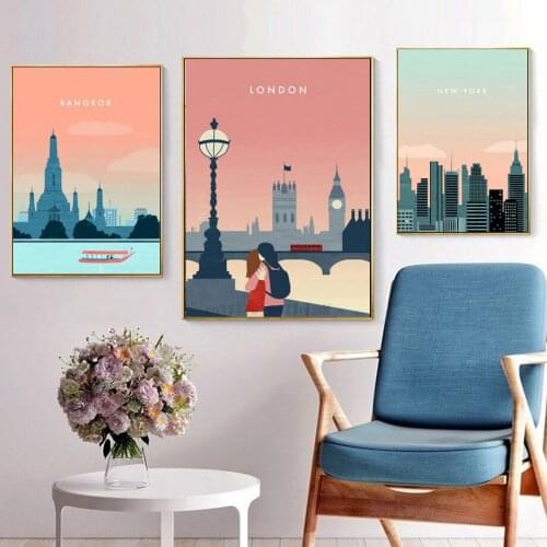 5D DIY Full Drill Diamond Painting Hot City Cartoon Scene Diamond Mosaic Nordic Simple Landscape Cross Stitch Kits Home Decor