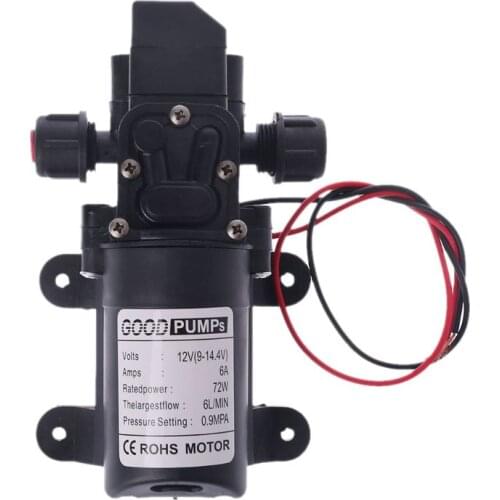 Small Accessories Suitable For DC 12V 70W 130PSI 6L/Min Water High Pressure Pump Diaphragm Self-priming Pump