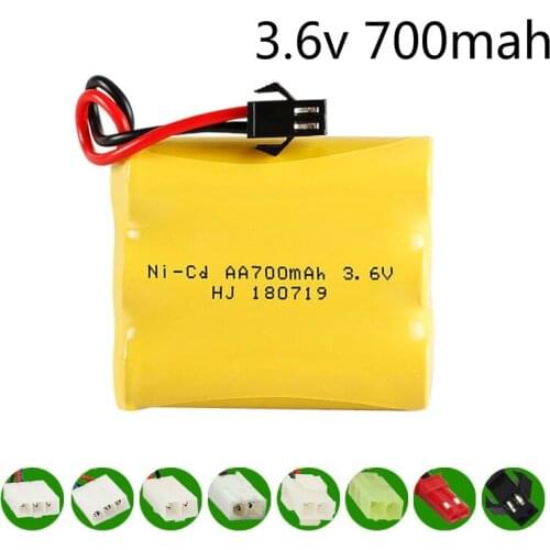 3.6v 700mah NICD Battery Ni-CD Battery AA 3.6v battery pack for RC toy Car Boat GUN TANK Trucks Trains RC toy model Battery