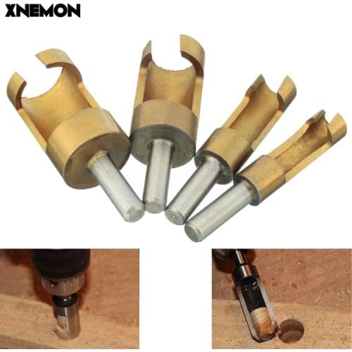Newest 4pcs/set Titanium Plug Cutter Set 6-16mm 4 piece Hole Wood Drills Power Tools DIY U25 Wholesale Price