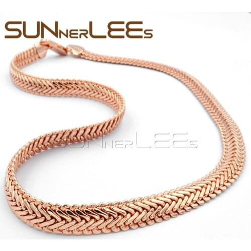 11mm New Fashion Jewelry Mens Womens Gift Rose Gold Color Necklace Popcorn Link Chain C51 RN