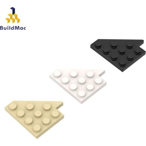 BuildMOC 3935 4x4 special shape bevel edge board (right) ldd 3935 For Building Blocks Parts DIY Cons