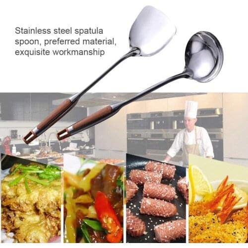 Durable Portable Stainless Steel Turner/Ladle Non-stick Cooking Turners Ladles Spatula Cooking Tools Cookware Kitchen Utensil