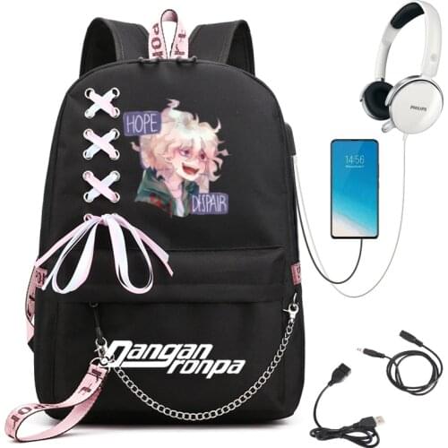Anime Naruto USB Port Backpack School Bags Travel Book Boys Girls Bags Laptop Headphone USB Port Teenagers Mochila