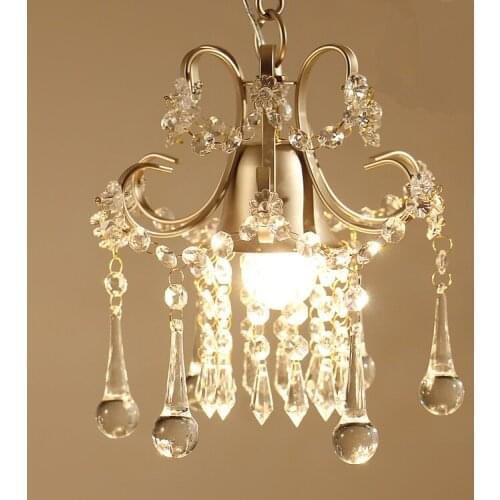 American style rural creative personality Pendant Lights simple crystal single bedroom balcony entrance crystal lamps LU71239