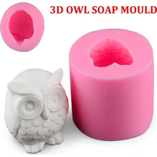 3D DIY Silicone Fondant Owl Mold Cake Mould Cupcake Cartoon Soap Molds Cookie Craft Chocolate Baking Tool Kitchen Accessories