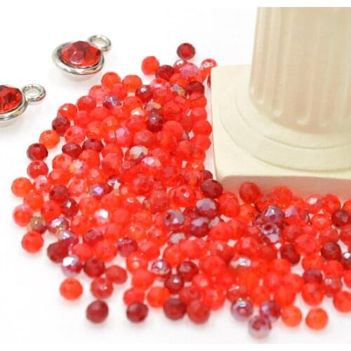 Dark Red Shining Multicolor 4/6mm Crystal Beads Rondelle Shape Jewelry Findings Earring Glass Quartz Charms Bracelet Accessories