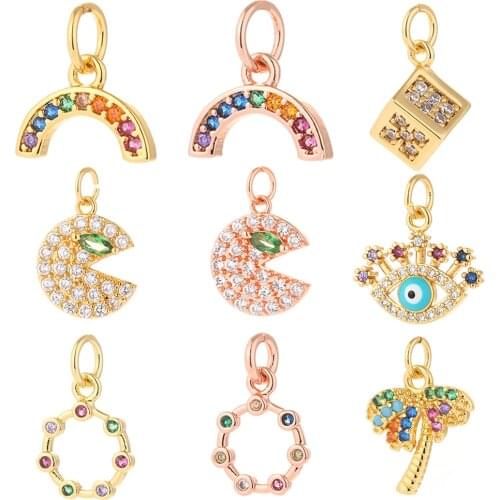 Plant Rainbow Pendant Charms for Jewelry Making Bulk Designer Charms Accessories Colorful Charms for Bracelets Earrings DIY