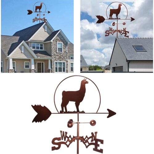 European Style Iron Weather Vane Wind Direction Indicator Alpaca Shape Garden Yard Cupolas Barn Stakes Decoration Accessory