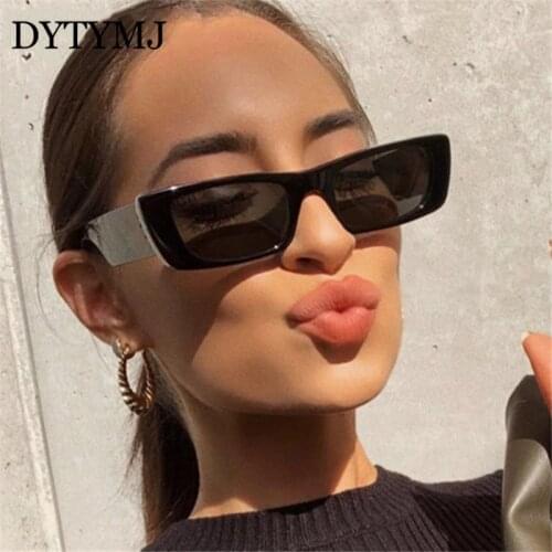 DYTYMJ Small Frame Cat Eye Sunglasses Woman 2021 Fashion Rectangular Sunglasses Woman Square Sun Glasses Men Gafas De Sol Mujer