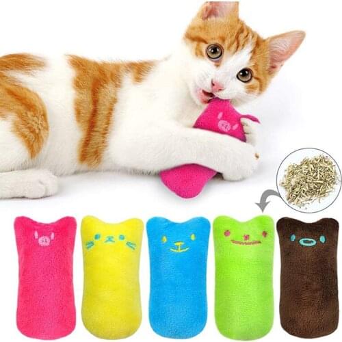 Teeth Grinding Catnip Toys Funny Interactive Plush Cat Toy Pet Kitten Chewing Vocal Toy Claws Thumb Bite Cat Mint For Cats New