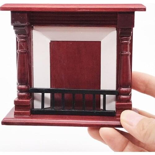 1:12 wooden miniature fireplace for dolls dollhouse red mini furniture toys pretend play toy for girls gifts children collection