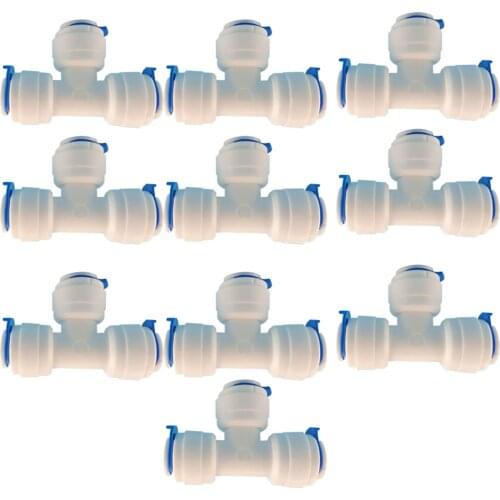 10PCS OD3/8" 3Way Union Tee Tube Quick Connect Fit for RO system Water Filter Connector Fittings T tipy fast joint