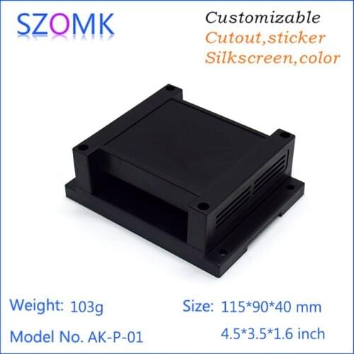 10pcs)szomk plastic box enclosure electronics din rail project box PLC distribution box plastic junction box 115*90*40mm
