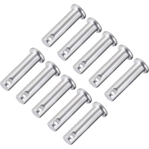 10 Pcs Single Hole Clevis Pins Flat Head Zinc-Plating Steel Clevis Pins Dia 5mm 6mm 8mm 10mm Length 20-90mm