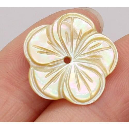 2PCS 2021New Natural SeaWater Flower-shaped Golden Shell Pendant Beads Crafts Making DIY Necklace Bracelet Anklet Jewelry Gift