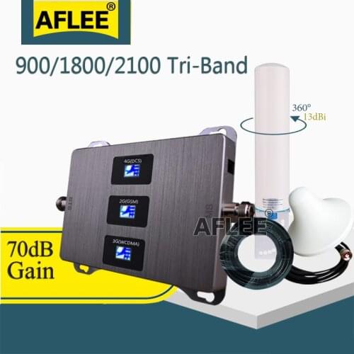 2020 New!! Cell Phone Cellular Amplifier 900 1800 2100 Tri-Band GSM repeater DCS WCDMA 2G 3G 4G repeater LTE 4G Signal Booster