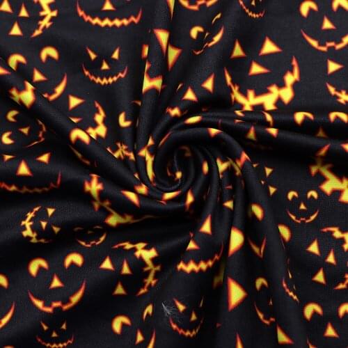 50*145cm Halloween 4 Ways Stretch Double Brushed Knit Faric Tissue Sewing Quilting Fabrics Needlework Material DIY,1Yc15815