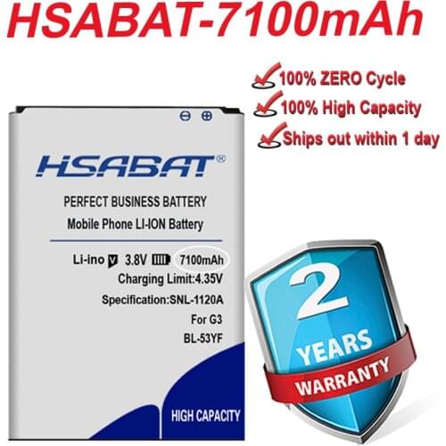 HSABAT 6600mAh BL-53YH Battery For LG G3 D858 D855 D857 D859 D850 F400 F460 F470 D830 D851 VS985