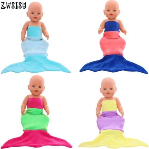 Doll Accessories Color Mermaid Sleeping Bag for 18 Inch Doll 43cm born baby doll accessories Best Gift for Kids