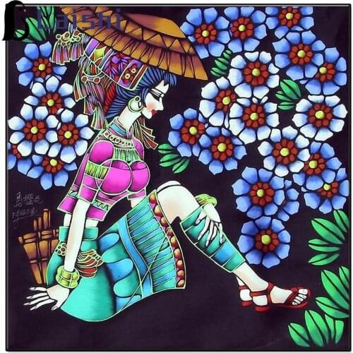 Full Square round Diamond Yunnan Minority Beauty Girl Diamond Painting Embroidery Cross Stitch kits diamond Mosaic Home Decor