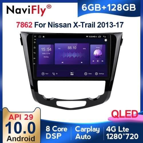 6G+128G QLED 4G Android 10 For Nissan X-Trail xtrail X Trail 3 T32 2013 - 2017 Qashqai 2 J11 Car Radio Player Navigation No 2din