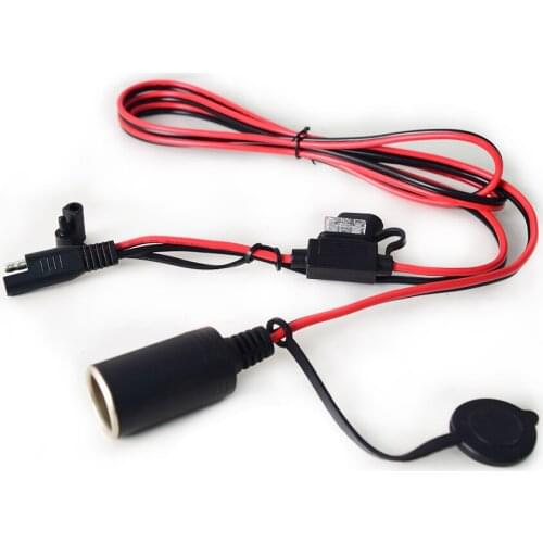 Car Cigarette Lighter Charger Female Socket to SAE Extension Cable 6FT Heavy Duty Power Supply Cord for Auto Solar Panel Battery