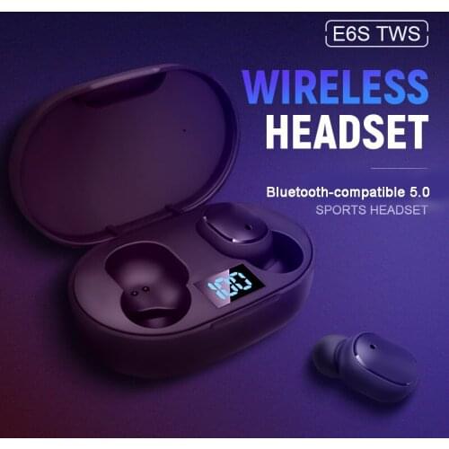E6S TWS Wireless Earpiece Bluetooth 5.0 Earphones sport Earbuds Headset With Mic For smart Phone Xiaomi Samsung Huawei LG