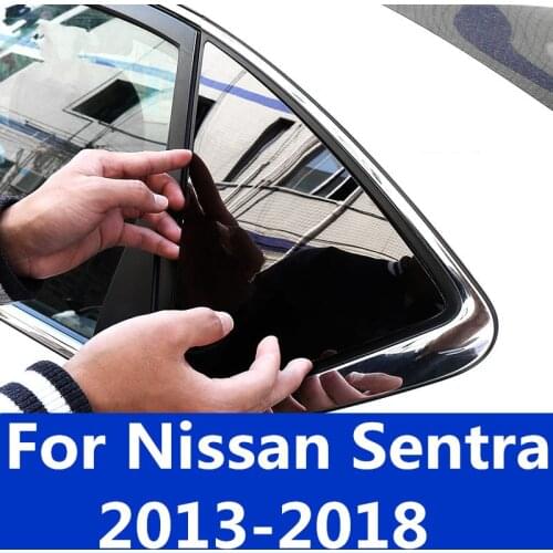 Car Window sequins exterior decoration triangular window trim decoration car Accessories For Nissan Sentra 2013-2018