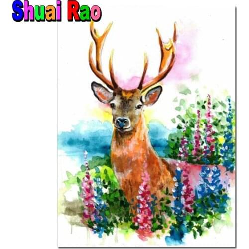 Diamond embroidery Deer Diamond painting 5D rhinestone mosaic diamond inlaid Full Square/Round Stone Elk Animal Crafts And Art