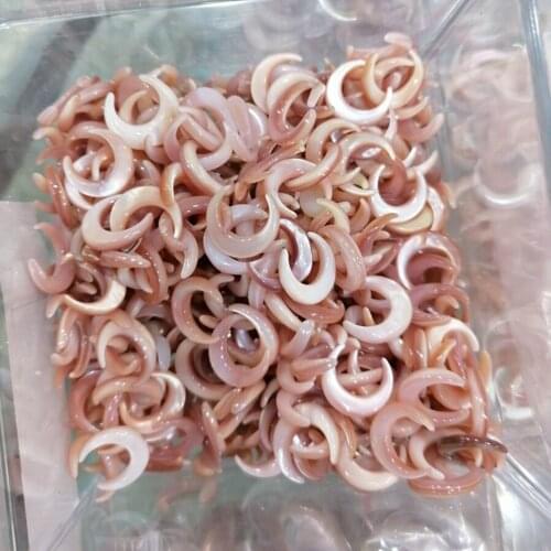 10Pcs/lot 12MM Moon Shape Shell Beads Pink Natural Mother Pearl Shell Beads For Diy Female Earrings Necklaces Jewelry Making