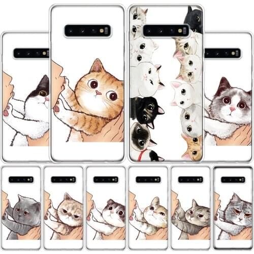 Kiss lovely Cats Cover Phone Case For Samsung Galaxy A51 A71 A70 A50 A40 A30 A20E A10S A41 A21 A01 A6 A7 A8 A9 Plus Coque