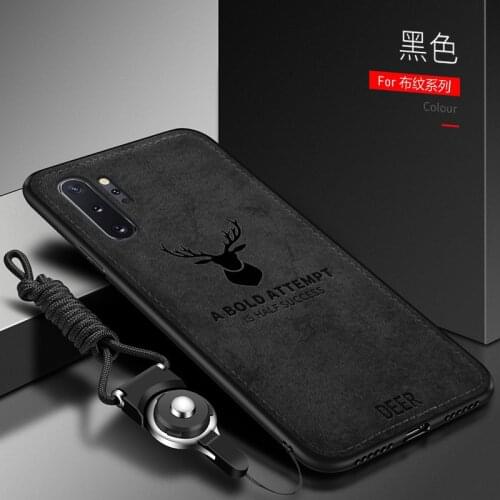 For Samsung Galaxy Note 10 Pro Case Soft Silicone+Hard fabric Deer Slim Protective Back Cover Case for samsung note 8 9 10plus