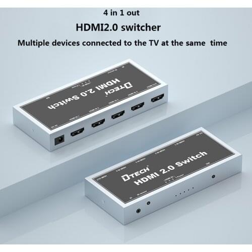 Dtech 4k 60HZ Hdmi Switch 2.0 Audio Video Hdmi 2.0 Video Switcher